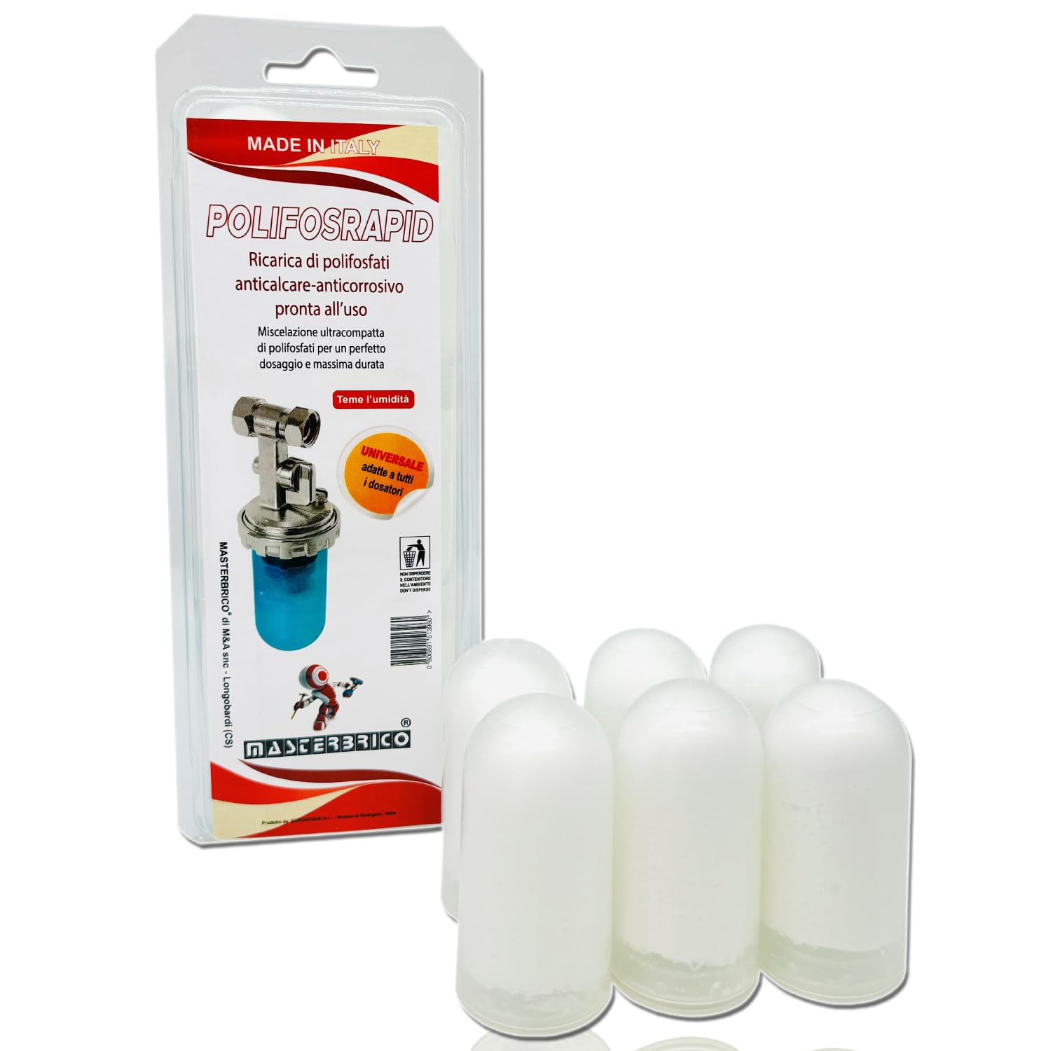 Ricariche Polifosfato Eurocali Per Filtro Acqua - 6 Pezzi 1/2", Protezione Anticalcare E Anticorrosione - Foto 2