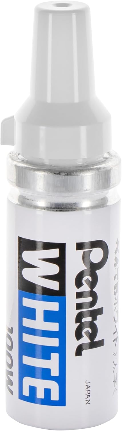 Pentel Permanent Marker, White, Broad Point, 1 Pack (100W) image 2