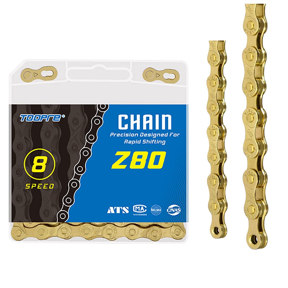 BIFROST Z80 6/7/8 Speed Bike Chain Gold 116 Link + Magic Button