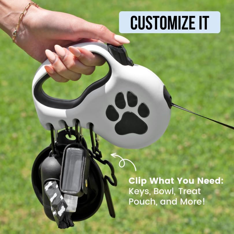 Miniatura 3 de Correa retráctil para perros grandes y extra grandes (hasta 110 libras) - Personalizable, patentado, diseño reflectante, mango ergonómico, incluye