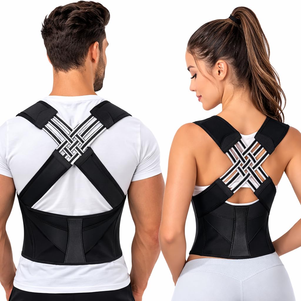 X-Cross Posture Corrector – Adjustable Back Straightener Belt for Men & Women, Neoprene Shoulder & Back Support Brace, Clavicle & Spine Alignment, Universal Size-image-26