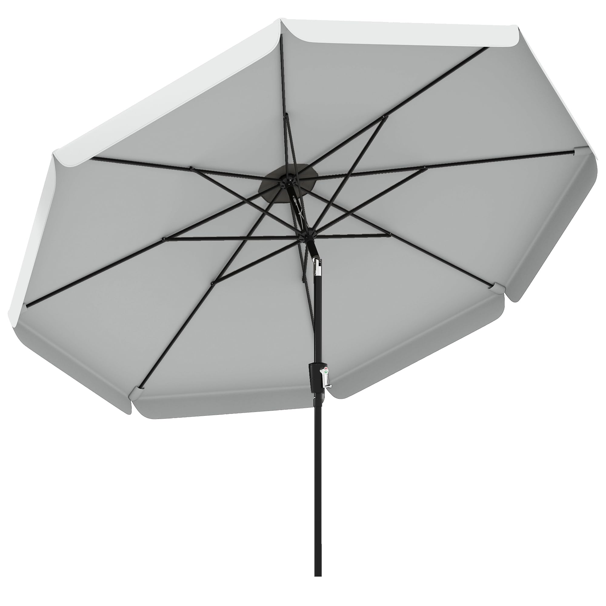 Outsunny 3m Garden Parasol - Light Grey - Polyester