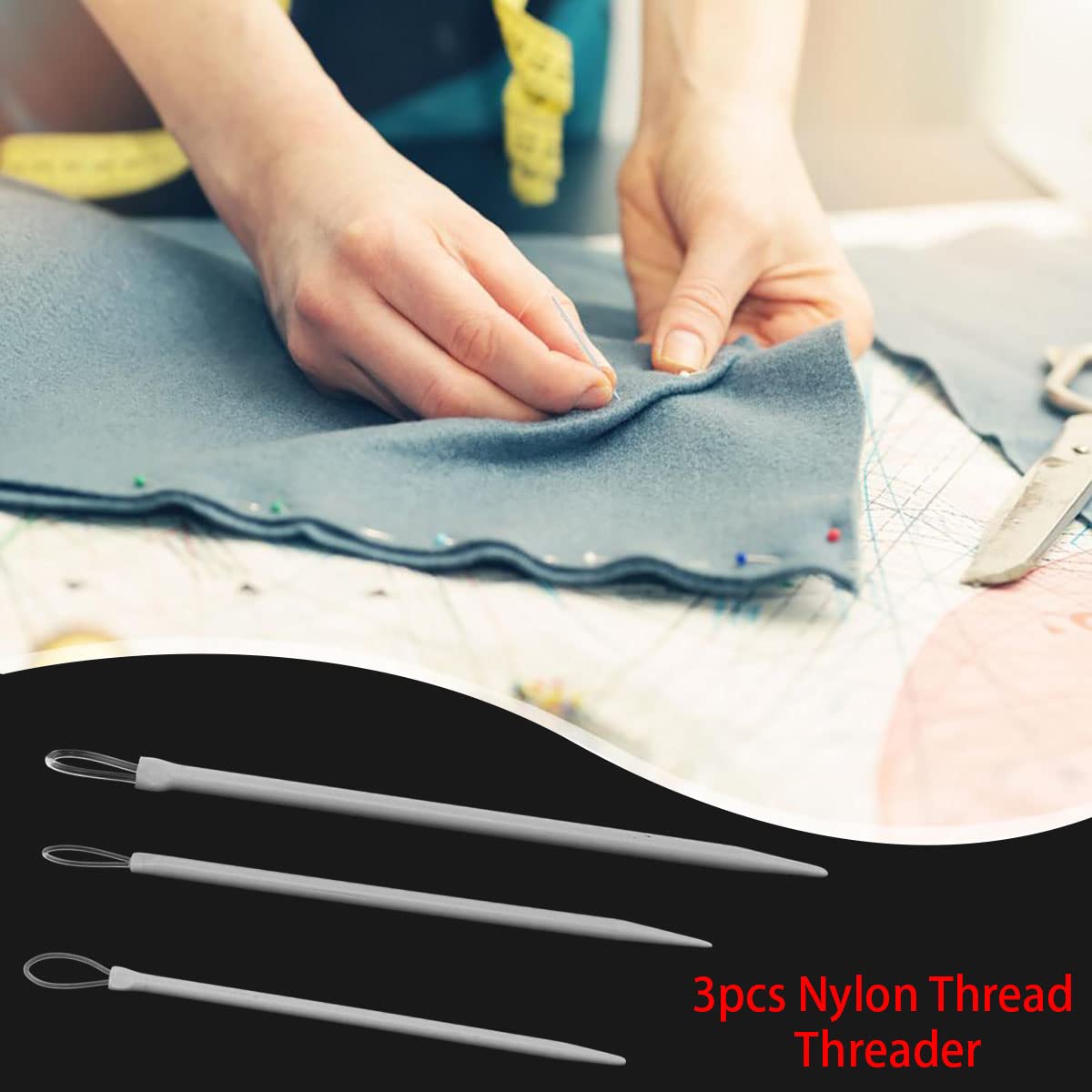 Lot De 3 Aiguilles à Tricoter En Nylon - Aiguille à Coudre - Pour