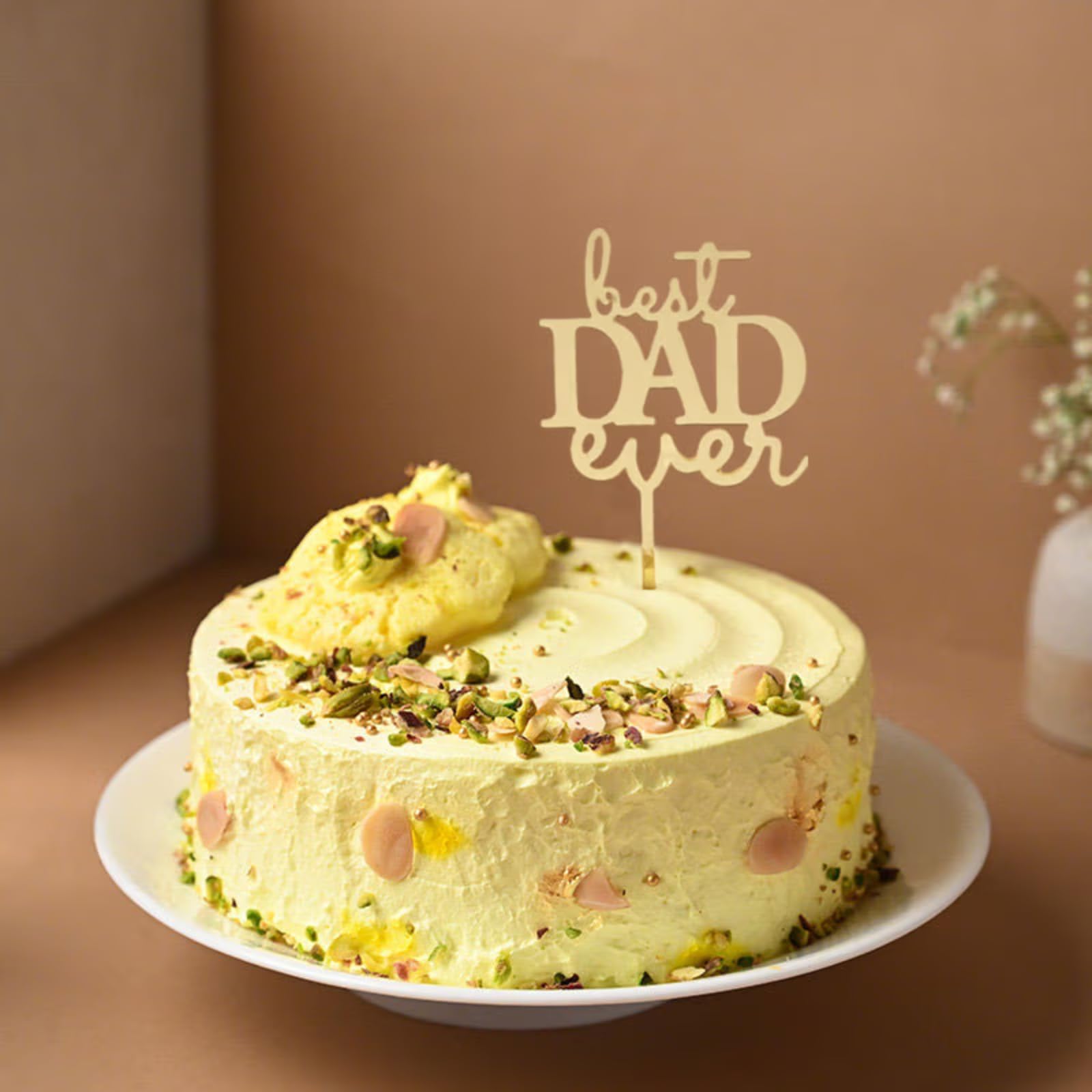 FlowerAura Father's Day Cake Delicious Fresh Best Dad Ever Special Rasmalai Cake With Topper | Cake For Father | Cake For Dad | Cake For Papa | Cake For Father-In-Law (Same Day Delivery) (0.5Kg)-image-12
