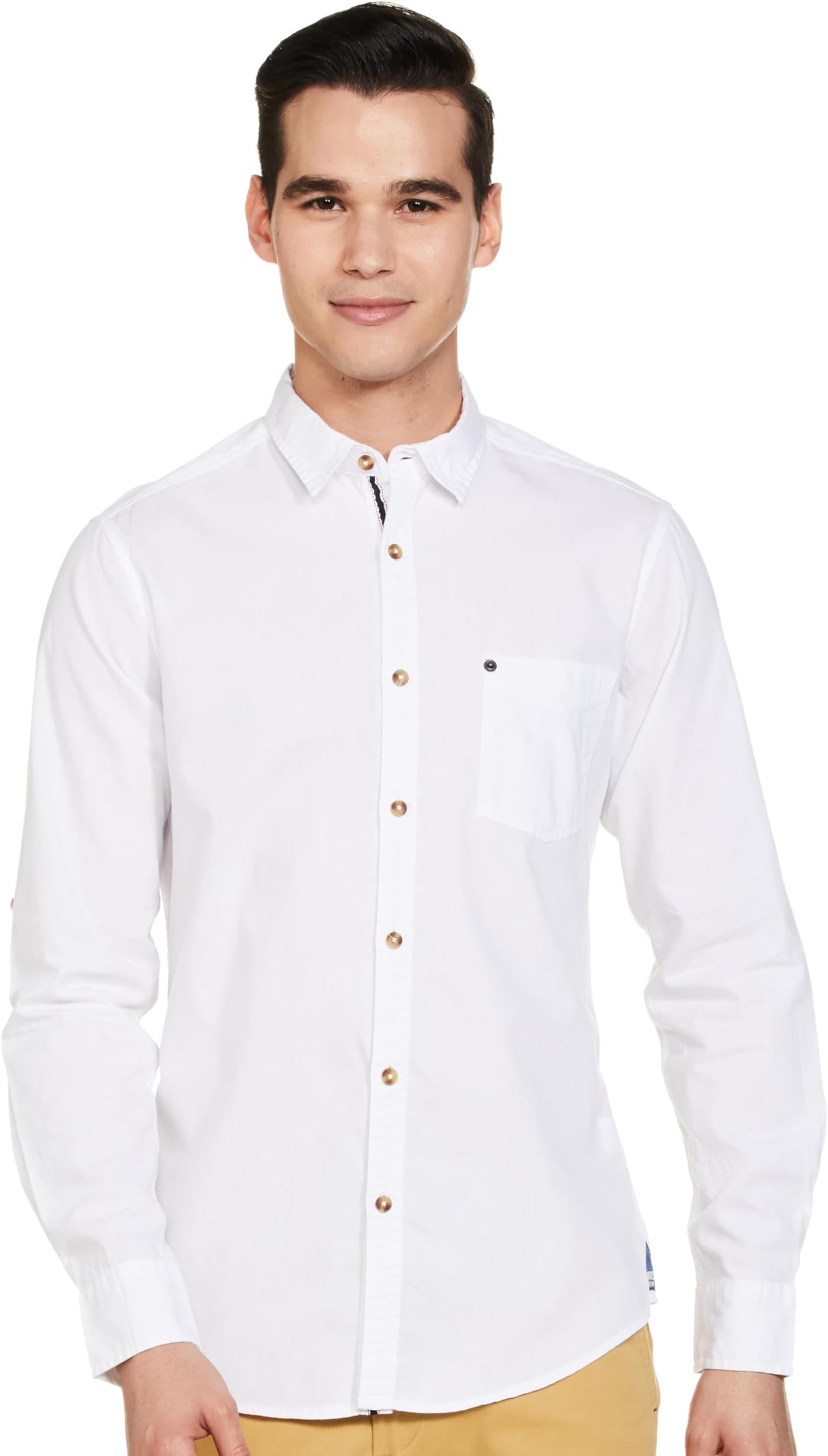 Amazon Brand - INKAST Men's Solid Slim Fit Casual Shirt