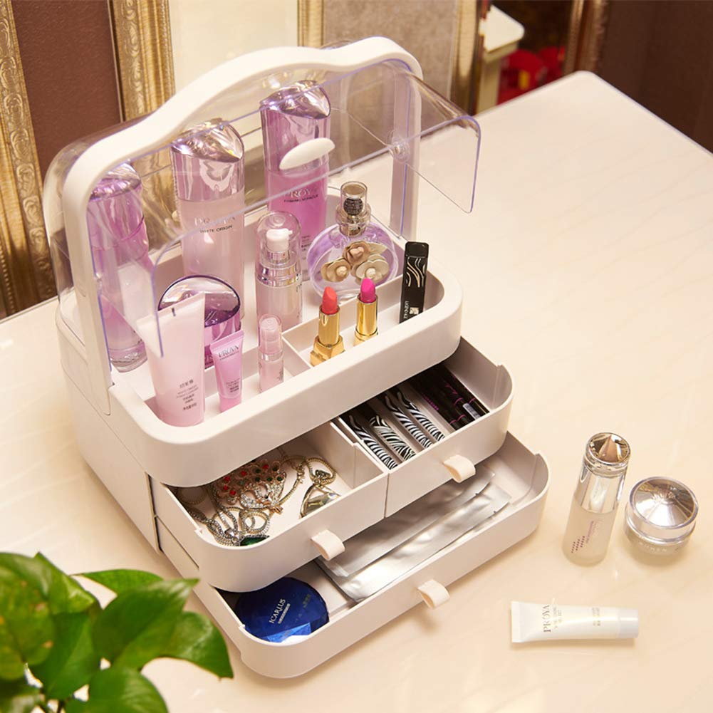 Caja Organizador de Maquillaje, cajón de Maquillaje Ajustable, se Adapta a Joyas, cepillos, Barras de Labios y cremas, Almacenamiento de baño Saludable