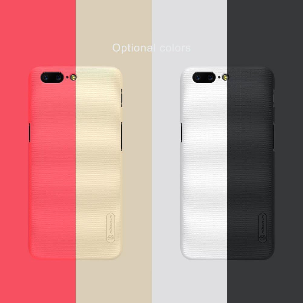 Oneplus 5 A5000 Case Nillkin Frosted Shield Matte Plastic Slim Fit Case Cover Shell (with Screen Protector Film) (Frosted) (White)