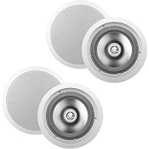 OSD Audio ICE840WRS 8" Weather Proof Outdoor Rated Ceiling Speakers Aluminum Grill Swivel Tweeter W/Crossover - 2 Pack