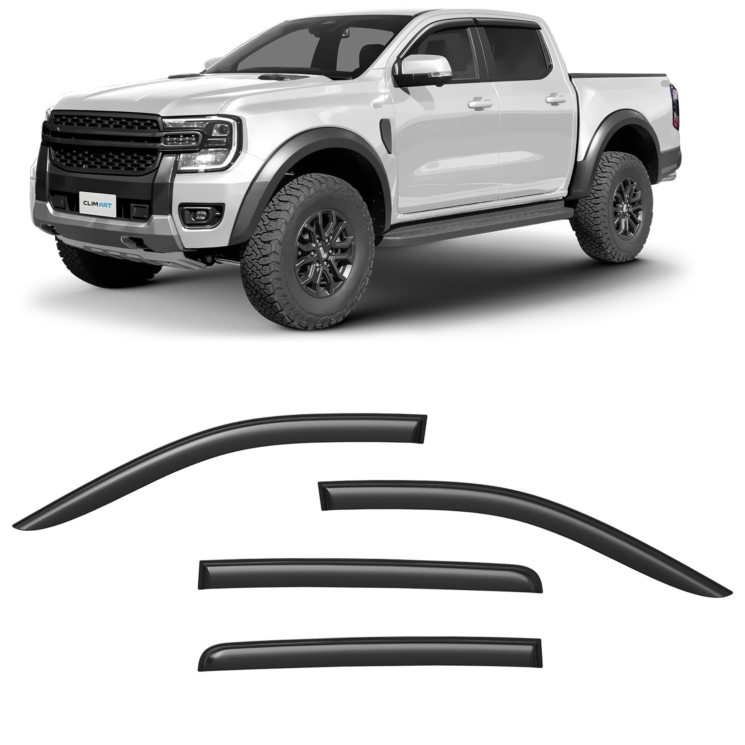 CLIM ART Deflektory kompatybilne z Ford Ranger 22-26 Naklejana 4 szt