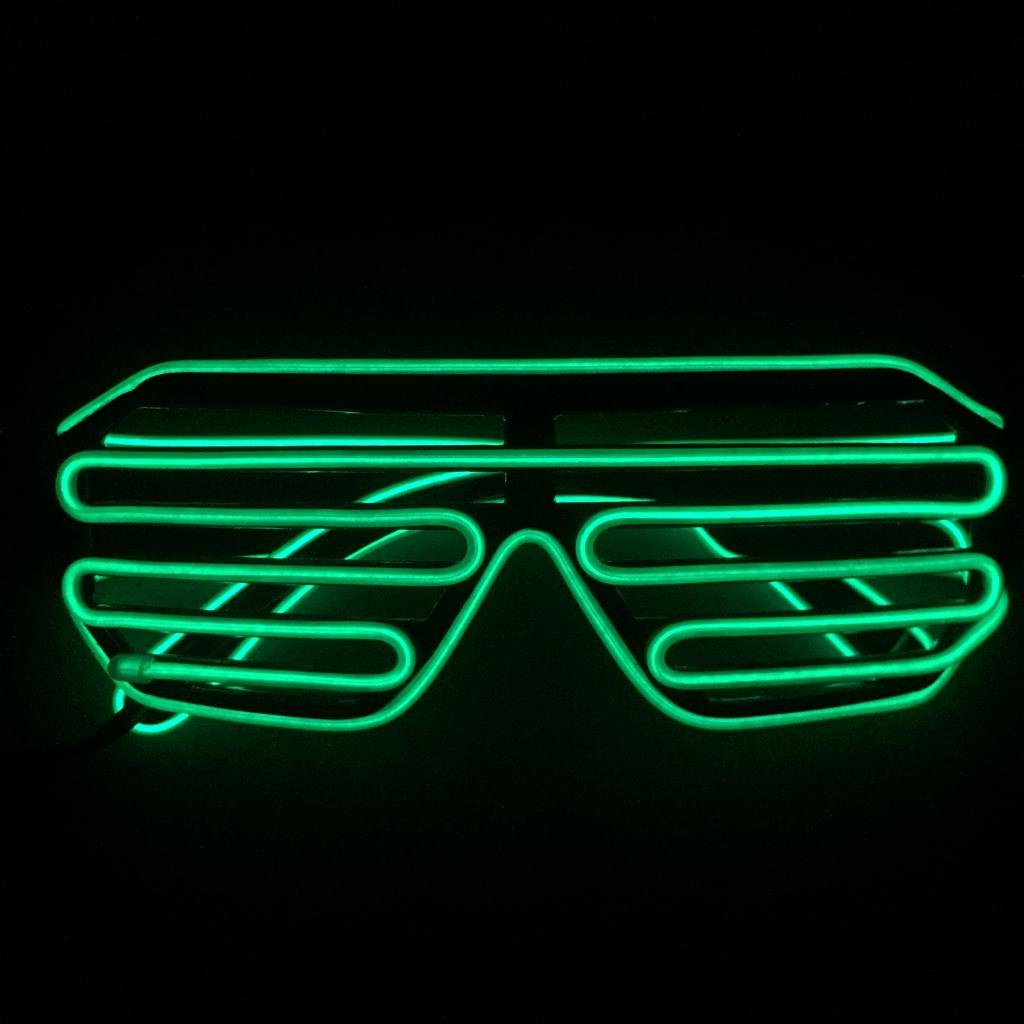 VMS India Halloween LED Light Up Shutter Glasses Masquerade Eye Mask Cosplay Green