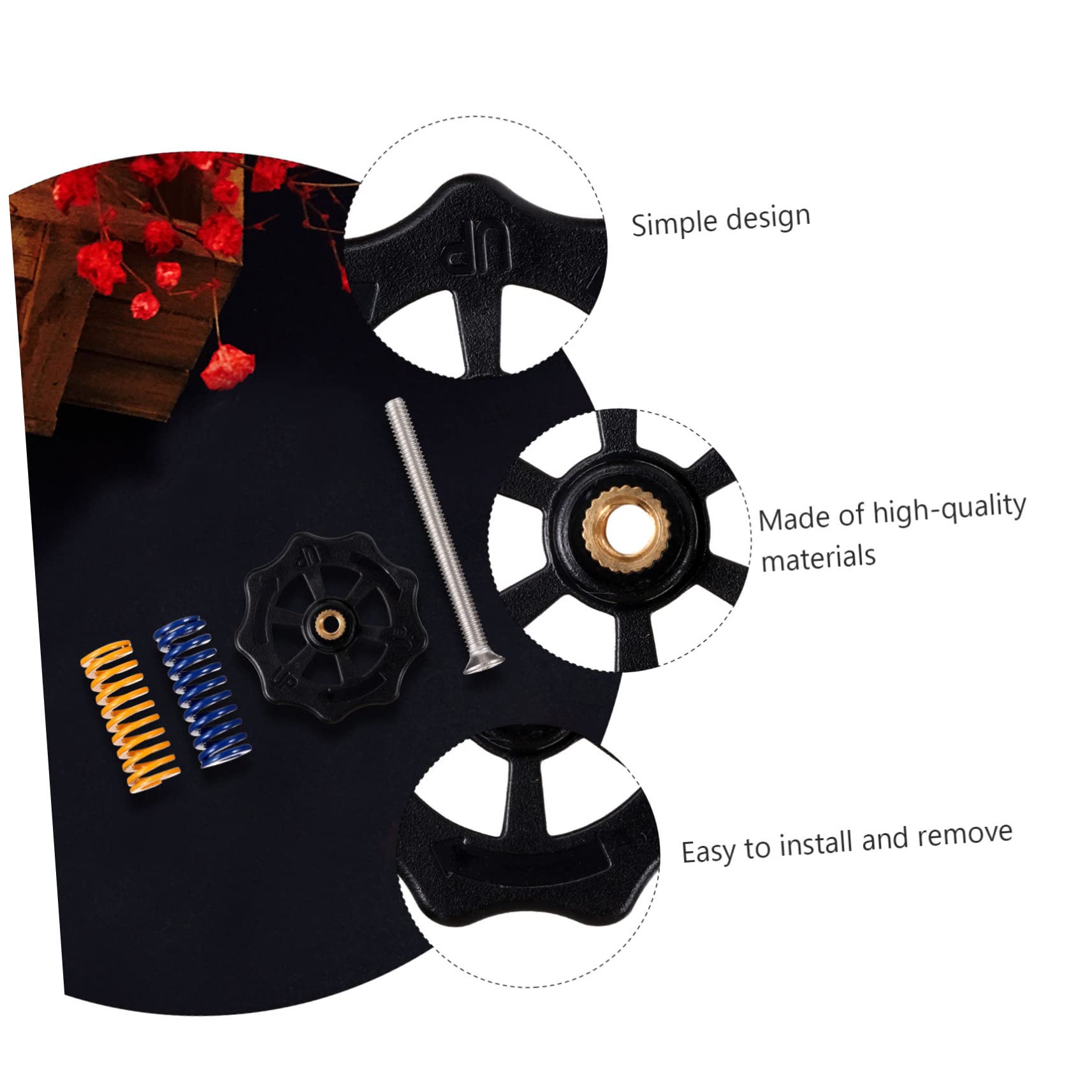 ULTECHNOVO 3sets Completo Di Accessori Per Stampante Viti e Dadi Di Livellamento Manuale Per Piattaforma Riscaldata Compatibile Ender Facile Installazione Senza Strumenti