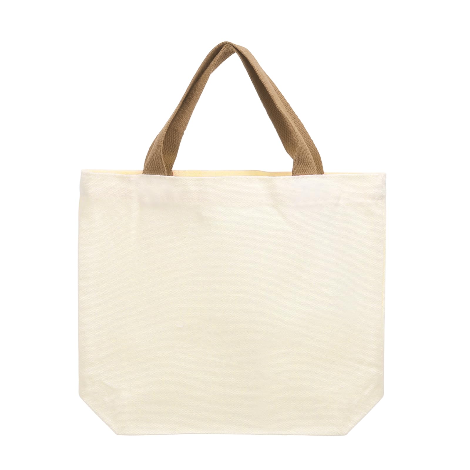 sourcing map Canvas Tote Bags, 10.7"x8.7" Grocery Shopping Bag with Handles, Cute Handbags for Birthday Gifts DIY Craft Advertising Painting, Khaki