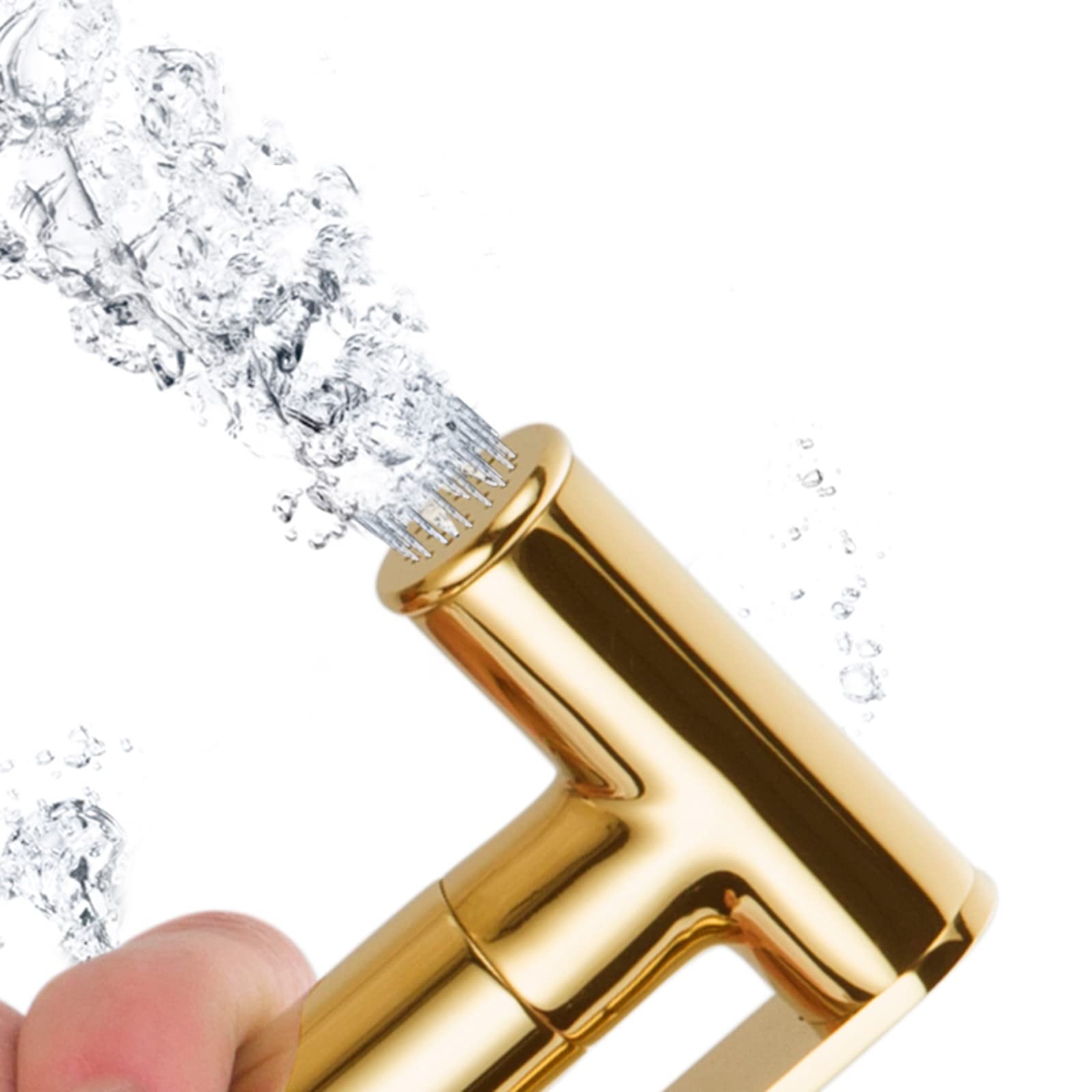 Pulverizador de Mano de latón for Inodoro, pulverizador de pañales for Tela de bebé Dorado, Grifo portátil con Manguera, for Lavado Femenino, Lavado de Mascotas, fácil de Instalar