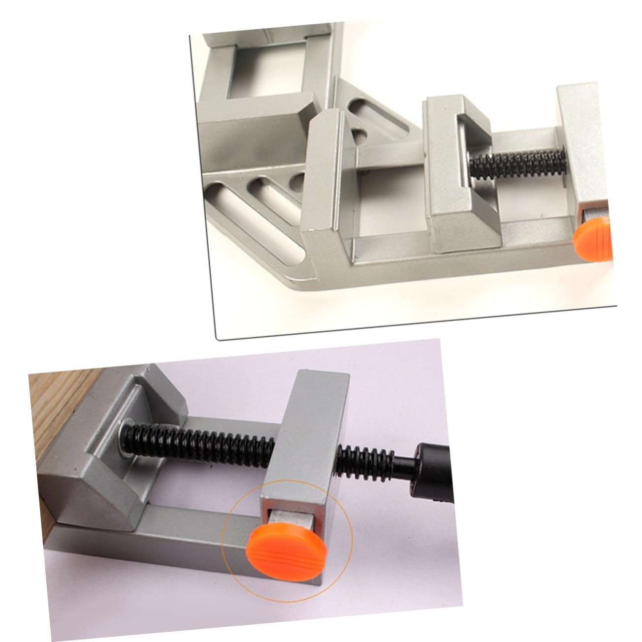 Veemoon Abrazadera de Esquina de Aluminio 90 Grados 4 Piezas Plata | Doble Manija, Liberación Rápida, Giratoria Ajustable, Agarre Antideslizante, Fijación Precisa