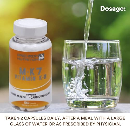 Miniatura 4 de GRID-IRON NUTRITION Vitamina K2 Menaquinona-7 (MK-7) Suplemento dietético de 100 MCG para huesos y salud, 90 cápsulas