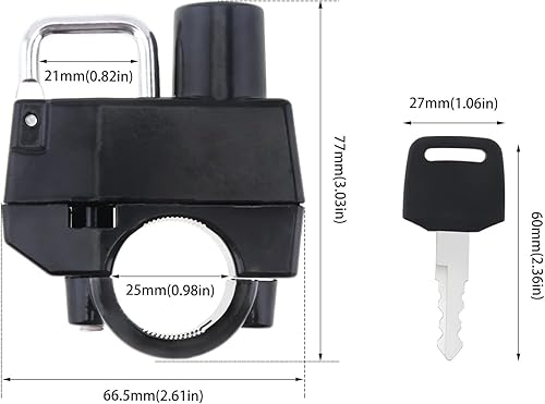 Miniatura 3 de Windance Cerradura de casco antirrobo para motocicleta, cerradura de casco a prueba de manipulaciones con 2 llaves, para motocicleta, scooter,