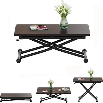 Multifunction Dining Table, Modern Height Adjustable Coffee Table Party Table for Living Room,Dining Room