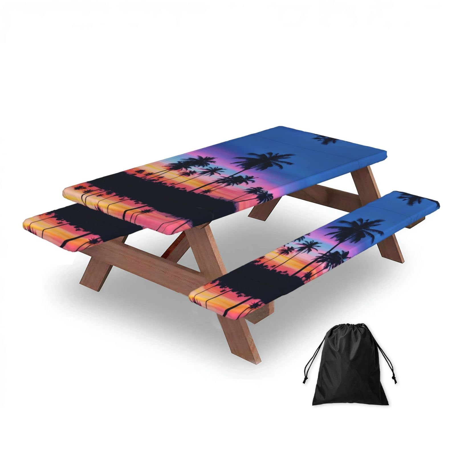 palm trees Rectangular water-repellent picnic tablecloths, outdoor camping, picnic, BBQ