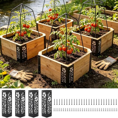 Connecteurs d'angle en métal pour lit de jardin surélevé et potager maison - 5