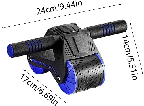 Miniatura 2 de AUFY Rueda de rodillo, dos ruedas de rebote, rueda automática de rodillo abdominal, rodillo de ejercicio de entrenamiento abdominal con soporte de
