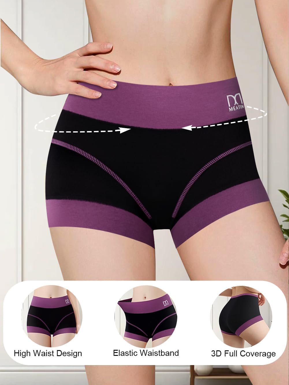Womens Underwear, Cotton Boxer Brief Panty Soft Stretch Comfortable Panties for Ladies - Image 4