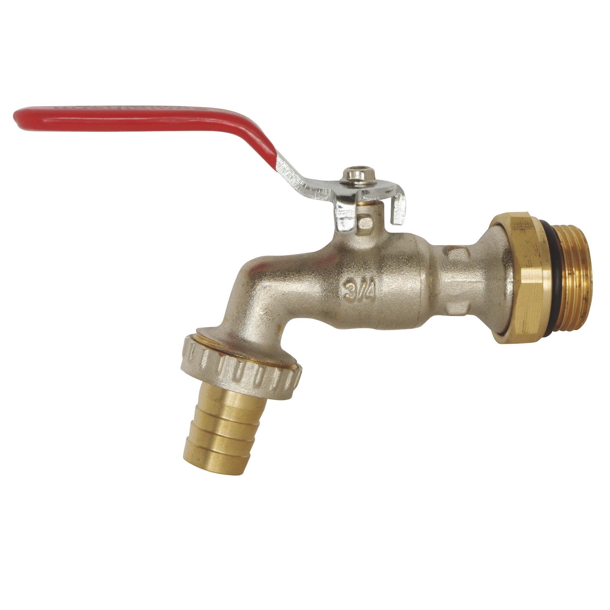 SOMATHERM FOR YOU, Robinet de puisage orientable à sphère 3/​4" - Poignée plate 1/​4 tour - Installation facile - Corps en laiton - Auto-​étanche - Pression max 10 bars - Température max 90°C