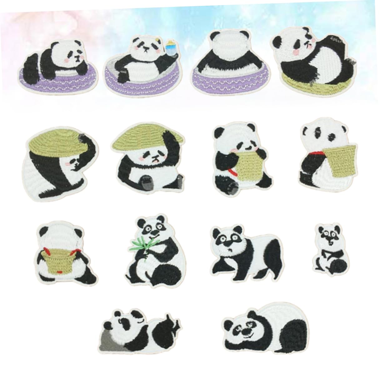 NUOBESTY 42stücke Cartoon Panda Patches Bestickte Applikationen Für Zum Aufbügeln Oder Aufnähen Kleidung Taschen Jeans Und Mehr Für Kreative Bastelprojekte
