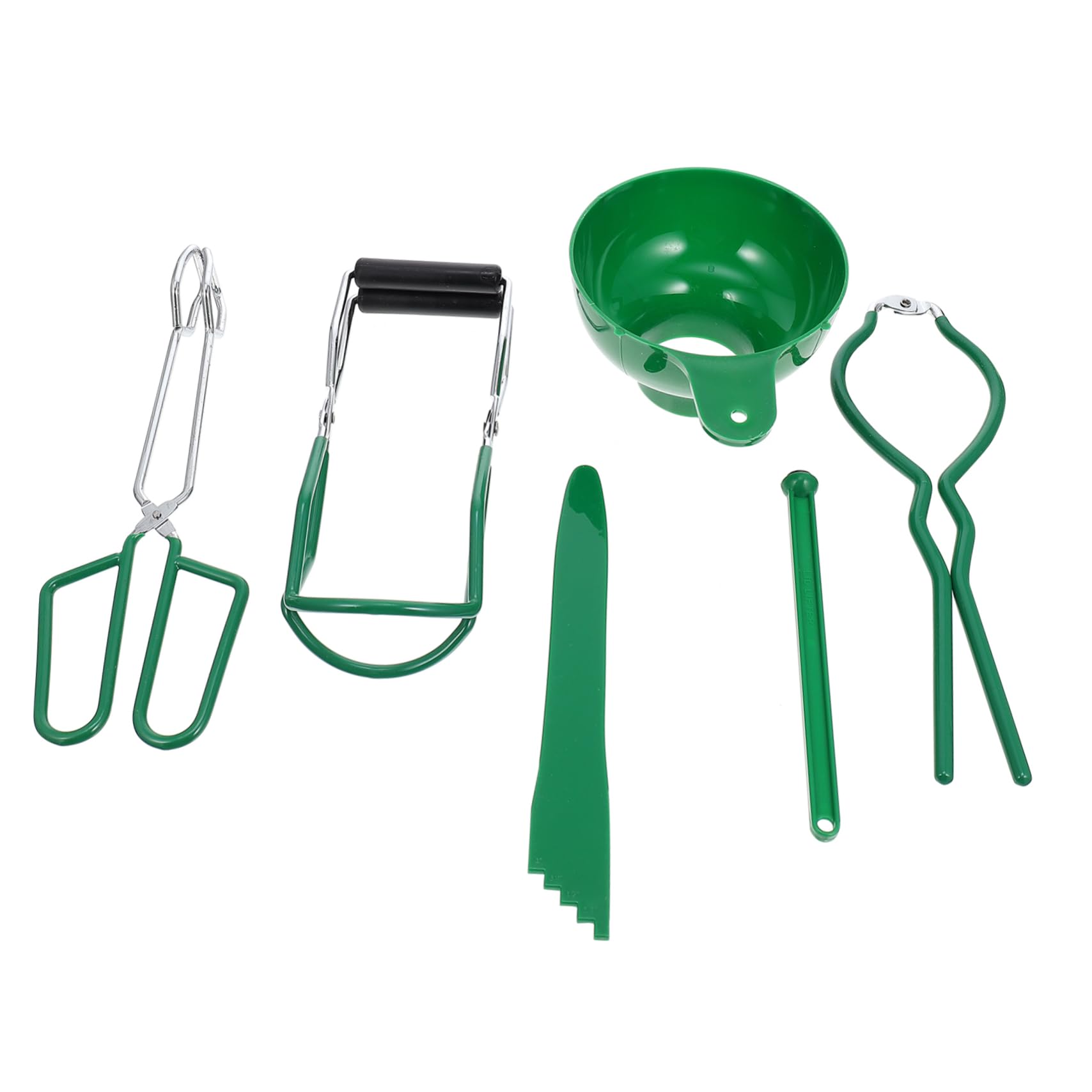 Juego de 6 Pinzas para Enlatar Verde de Acero Inoxidable