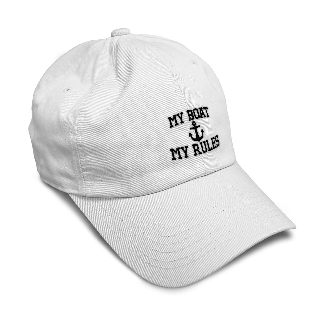 Soft Baseball Hat Embroidered Dad Hat My Boat My Rules Anchor Captain B Embroidery Cotton