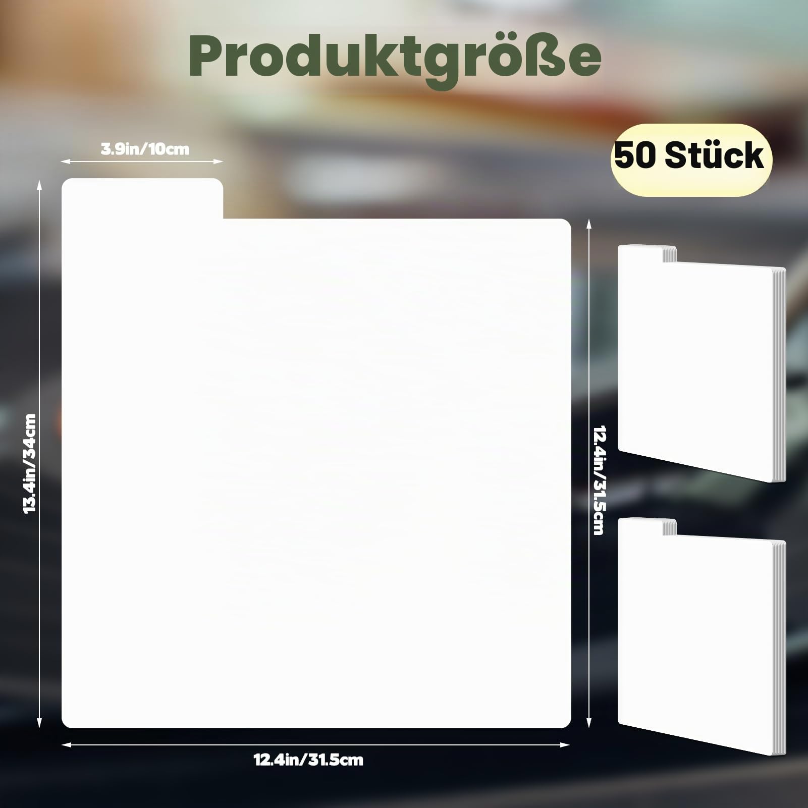 50 Stück Schallplatten-Trennblätter, 31,5 x 34 cm, Kunststoff, mit Tabs, wiederverwendbare LP-Organizer, DIY, Blanko-Album, Vinyl-Trennwände für 33 U/min, LP-Organisation (Weiß)