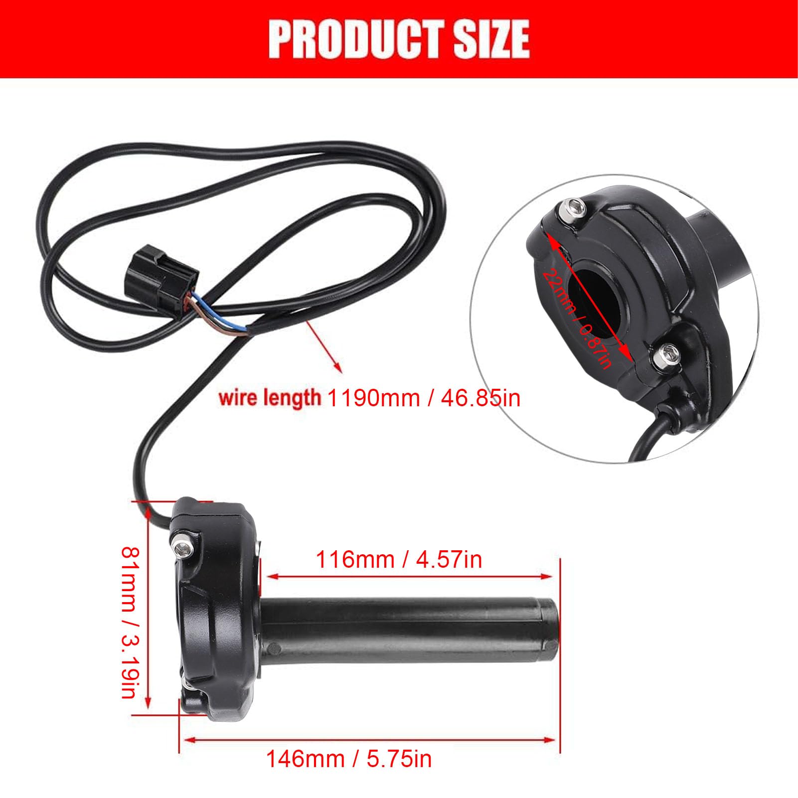 banapoy Manetki Gazu, Manetka Gazu z łożyskiem Rolkowym, Elektryczny Manetka do Surron Light Bee X S X160 X260 (BLACK)