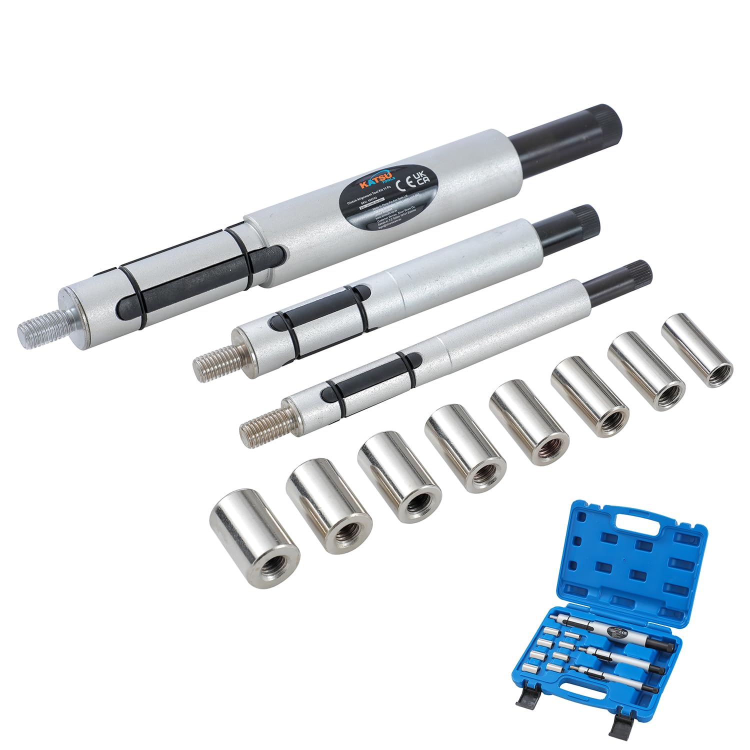 KATSU Tools 11-Piece Universal Clutch Alignment Tool Kit Clutch Centering Set in Plastic Storage Case 450753