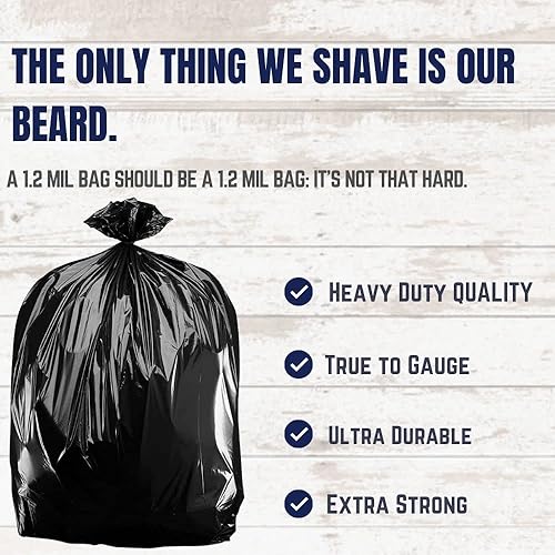 Miniatura 3 de Plasticplace - Bolsas de basura W14LDB de 12 a 16 galones  1.2 mil  Revestimientos para cubos de basura negros  24 x 31 pulgadas (250 unidades)