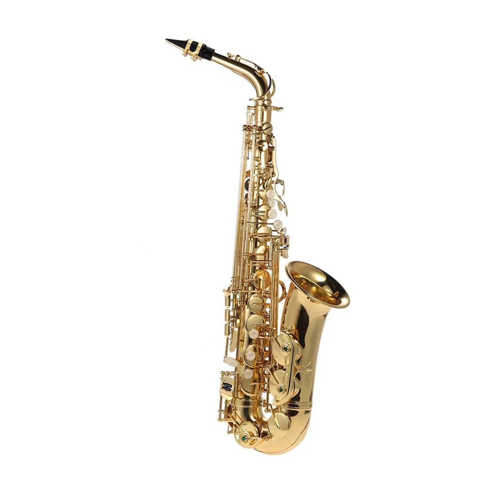 Saxofón Saxofón Alto EB Latón Lacado Dorado Mi Bemol Saxofón Alto Instrumento De Viento De Madera con Bolsa De Transporte Accesorios para Saxofón