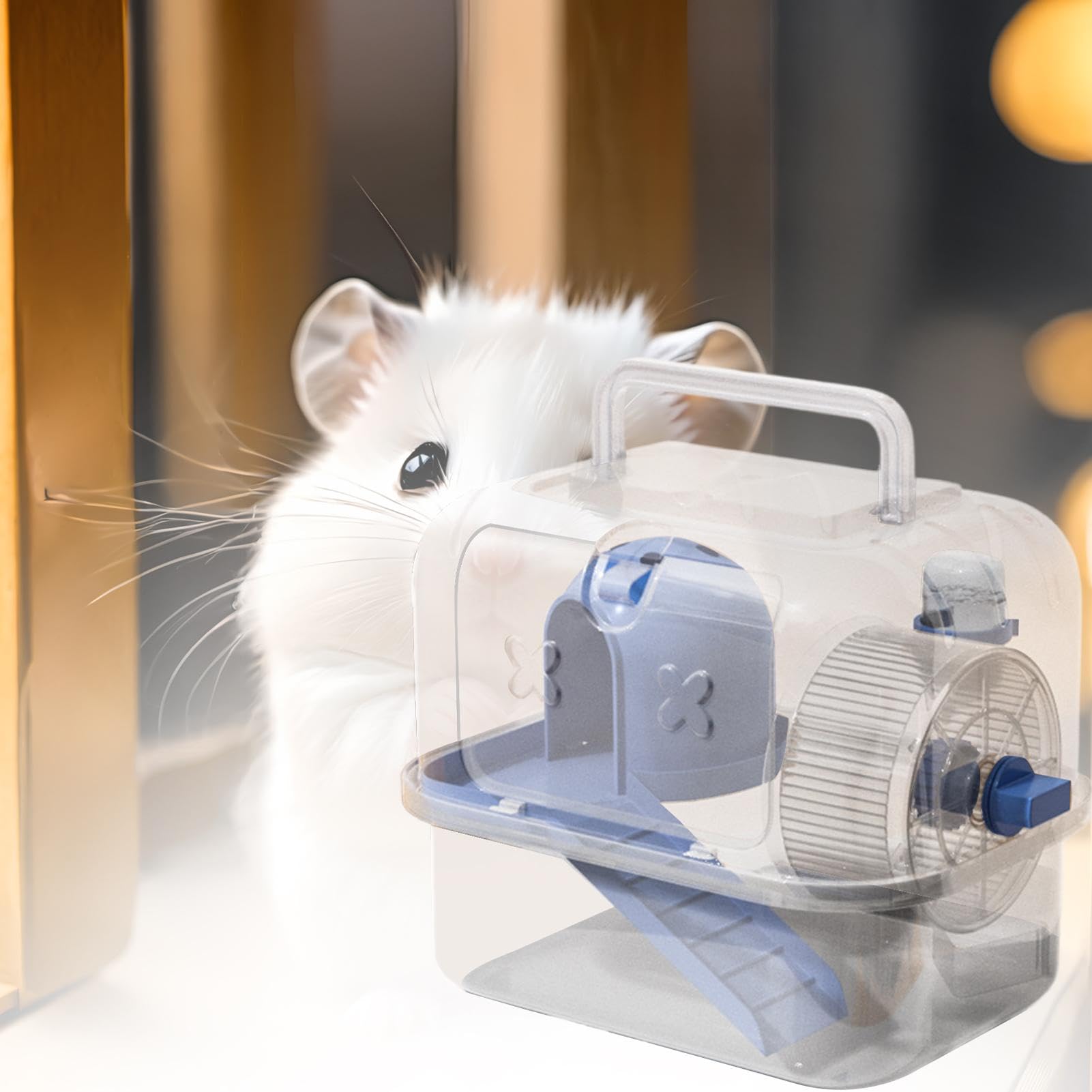 Hamster transportant de la Cage, Transporteur de Voyages de Hamster | Cas de Sortie de Petite Animale Transparente,Cage de Hamster de la Maison de Transporteur léger pour Sortir, Voyager