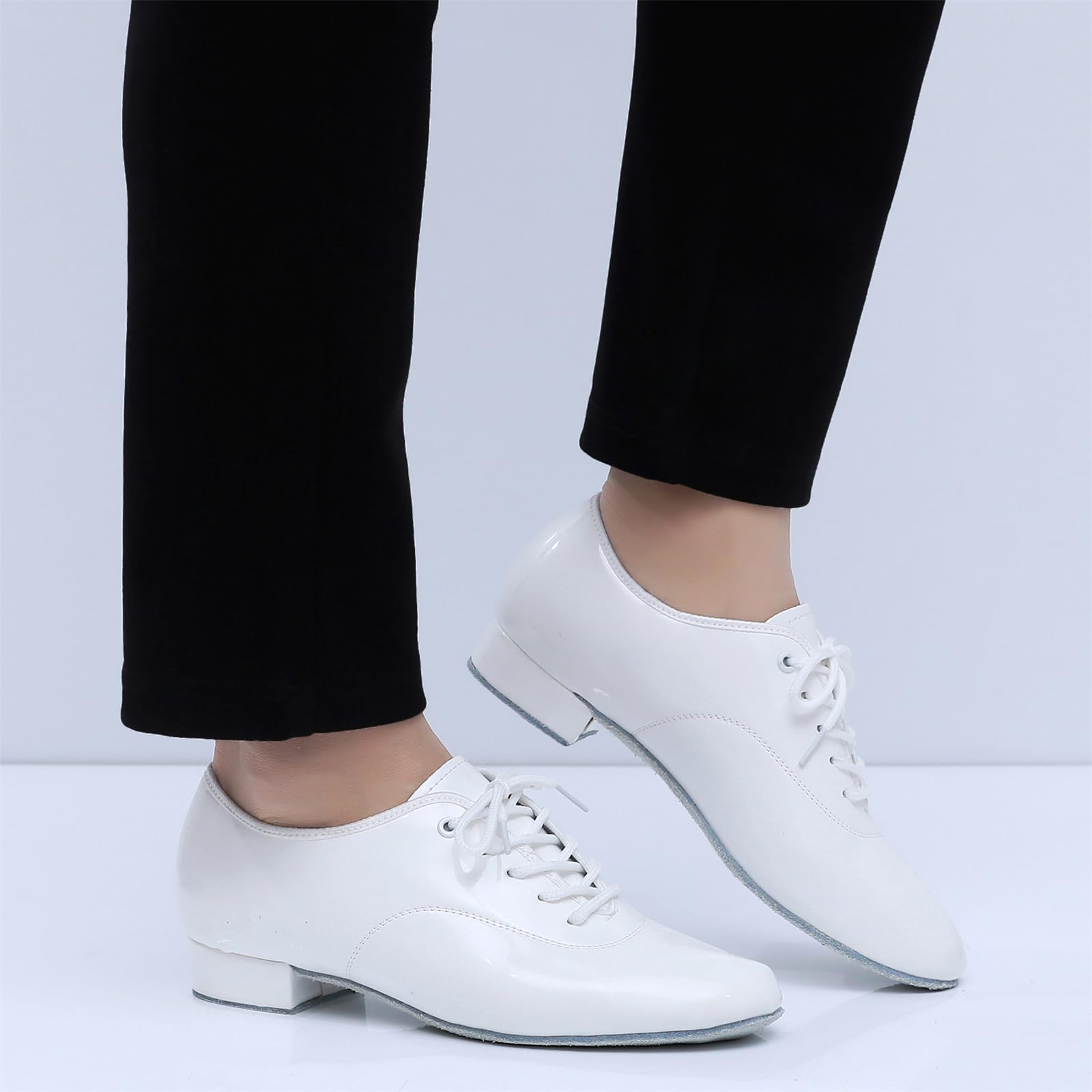 Chaussures De Danse Modernes Hommes Talons Bas Semelle Complète en Daim Chaussures À Lacets D'intérieur pour Salle De Bal Latine