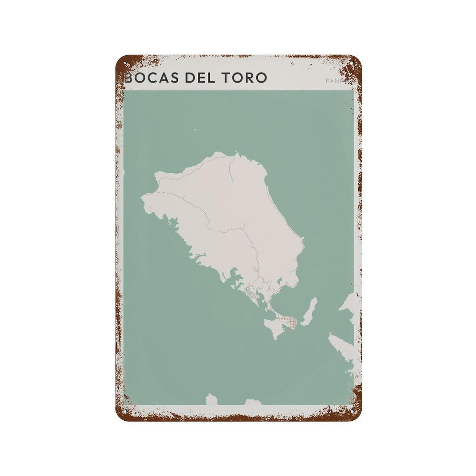 xiaoxiaoshen Bocas Del Toro Map Panama Travel Gift Farmhouse Decor (2) Wall Decor Art Metal Tin Poster Modern Home Decor Art Home Bar Shop Decorations Vintage Sign 30x20cm