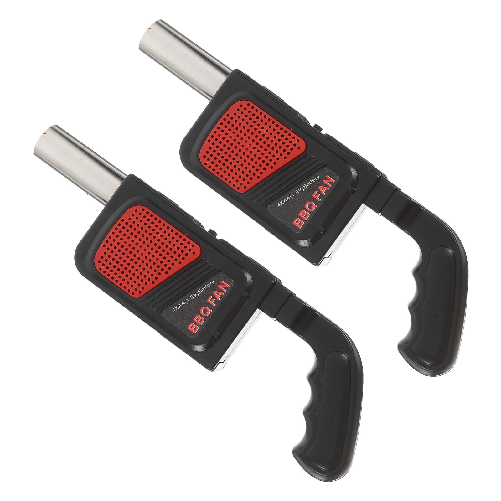 Soffiatore Elettrico Abs Acciaio 2 Pezzi Nero per Barbecue | Compatto e Portatile, Funziona 4 Batterie Aa, Uso per Campeggio e Picnic