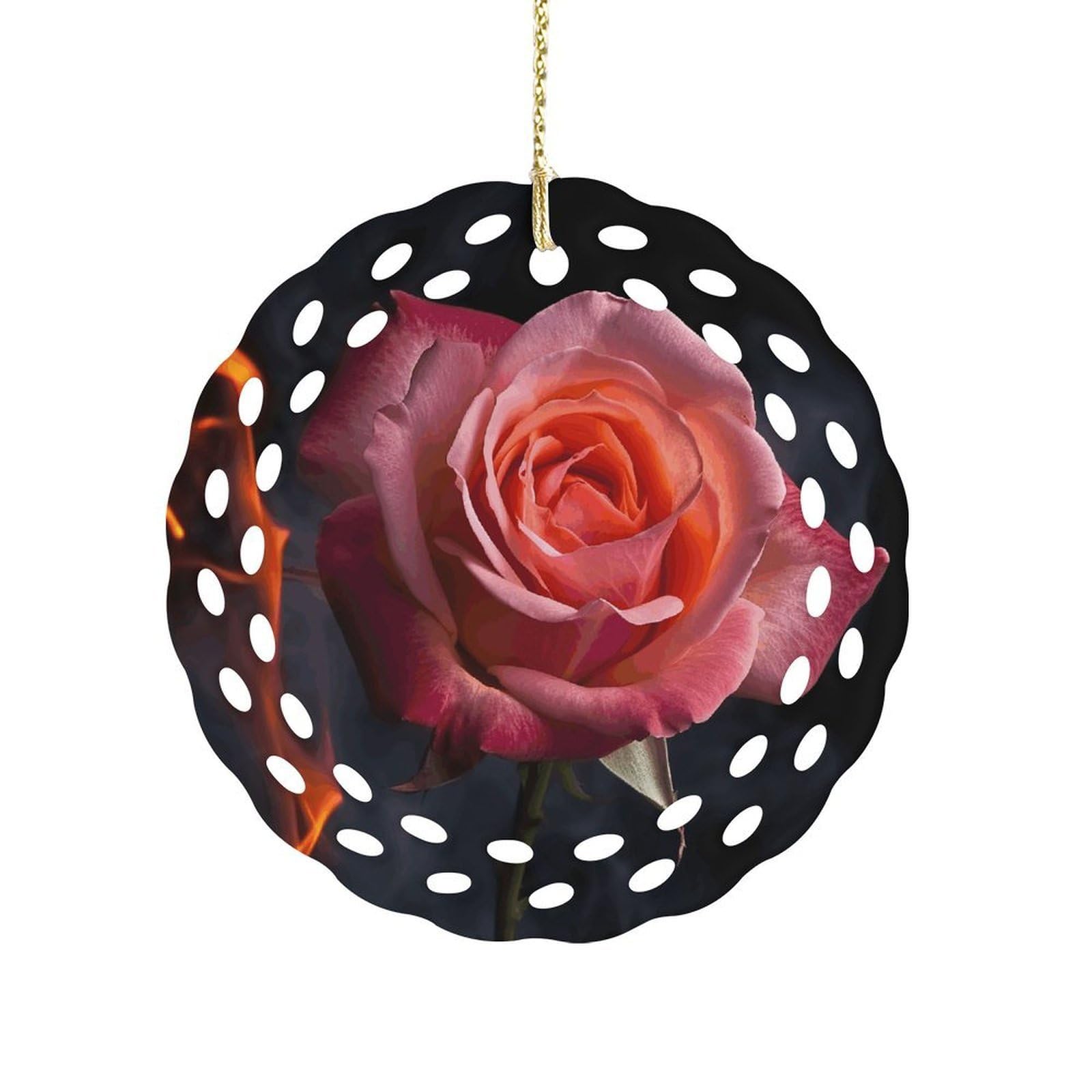 Wsoihfec Women's Style Rose4 Hanging Ornament 3 Inch Round,1-Pack,Xmas Decor -Two-Sided Printed,Friend Ornament Gifts For Friends Coworker Sisters