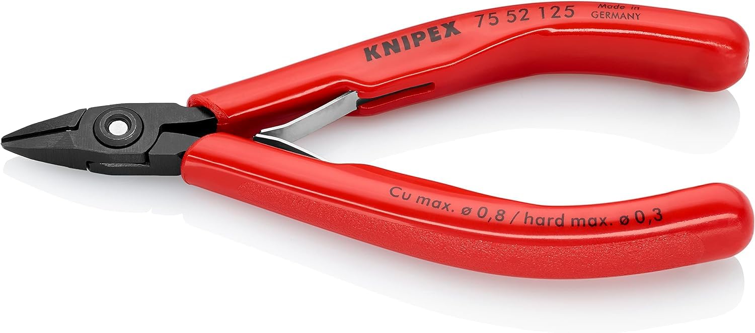 KNIPEX Elektronik-Seitenschneidermit Kunststoff-Hüllen 125 mm, 75 52 125