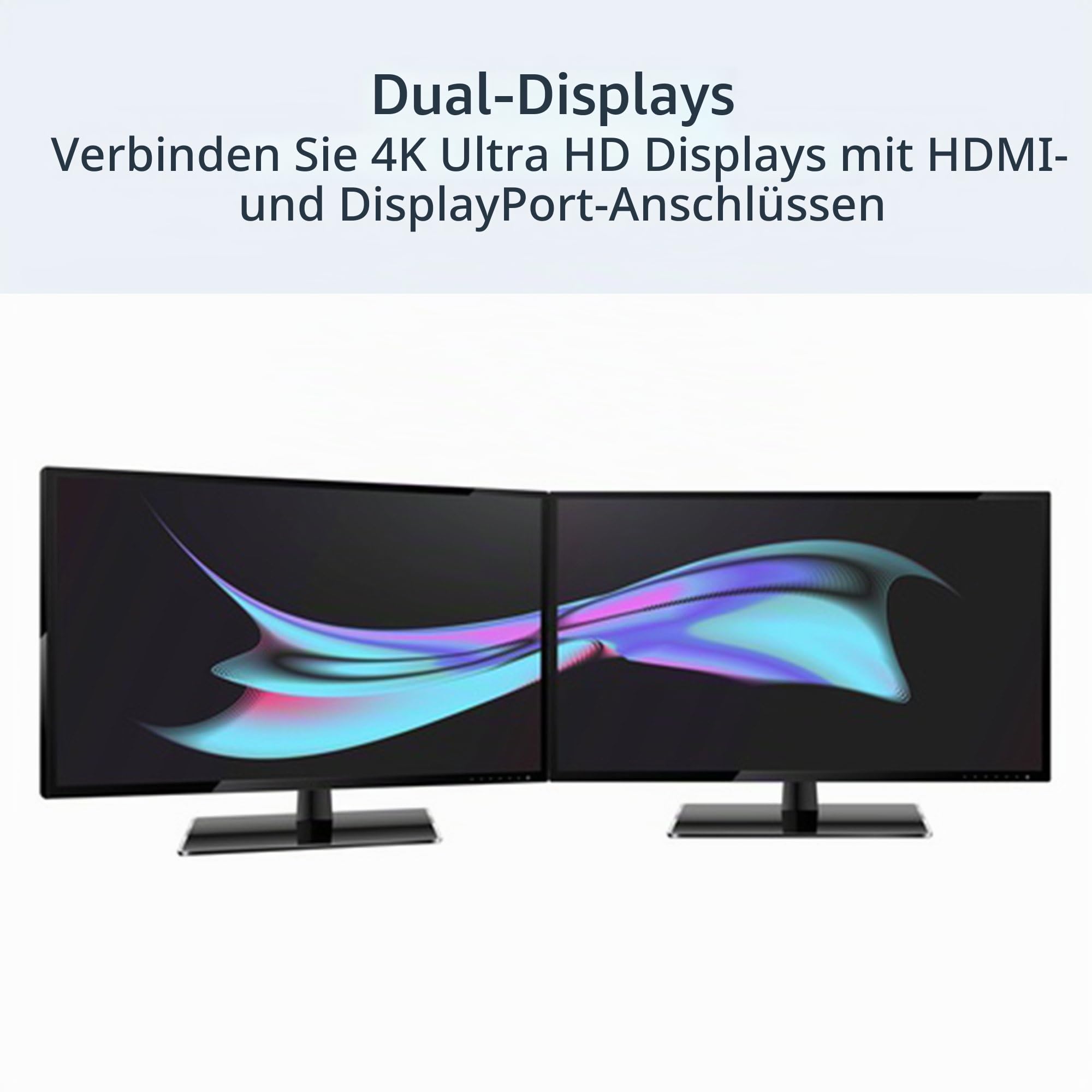 StarTech.com Dual-4K-Dockingstation – USB-C und -A (3.0) – DisplayPort für Zwei Monitore + HDMI-Dock für Mac- und Windows-Laptops (DK30A2DH), Schwarz/Silberfarben