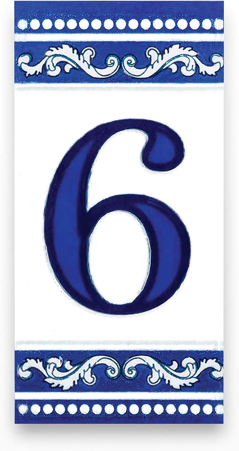CERAMIC House Number Tiles for Signs, addresses and Names. Address Numbers for Houses TILE 3X4 TILE (NUMBER 6)-image-10