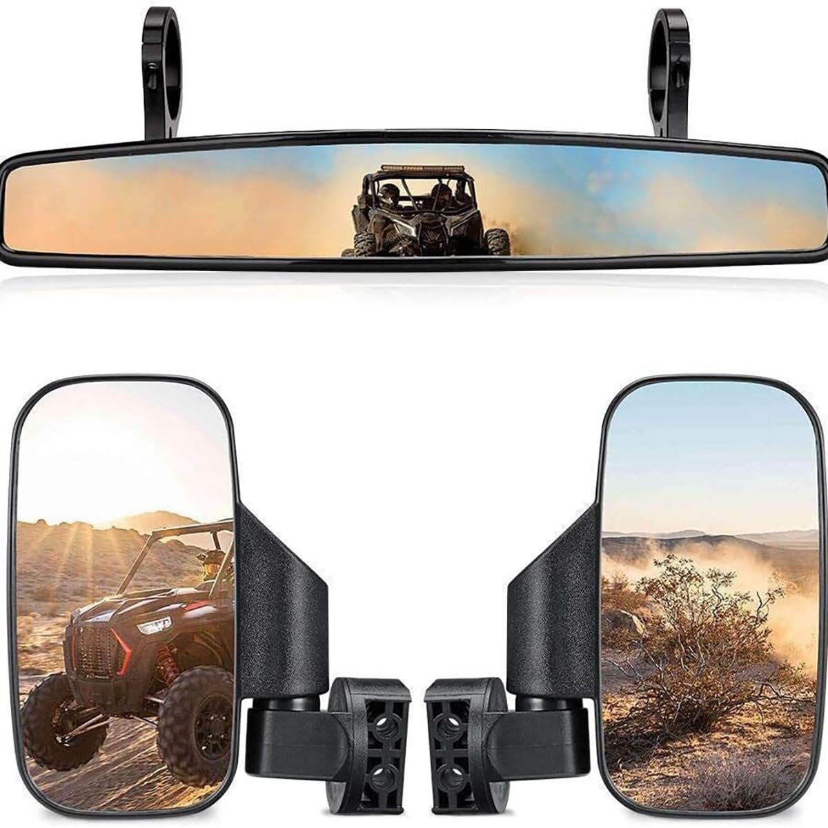 Espejo retrovisor UTV for Segway Fugleman UT10 Crew 2022 2023 2024 2025 2026, espejo lado a ajustable plegable con vidrio resistente a roturas, se adapta a jaula antivuelco de 1.75-2 pulgadas(A)