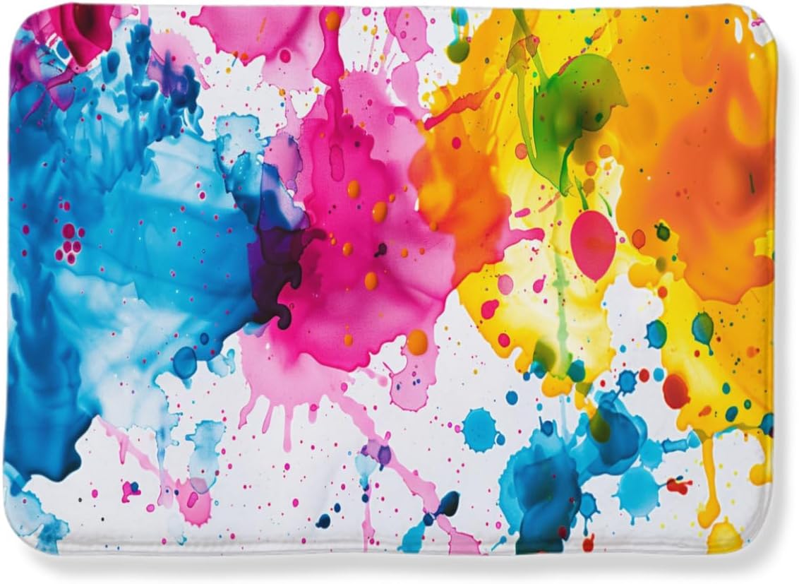 Painted Children's Rug - Colorful Graffiti Living Room Area Rug for Home and Classroom Rainbow Children's Carpet, Bedroom Colorful Art Washable Rugs, Non-Slip Soft Modern Game Rug 24x36inch