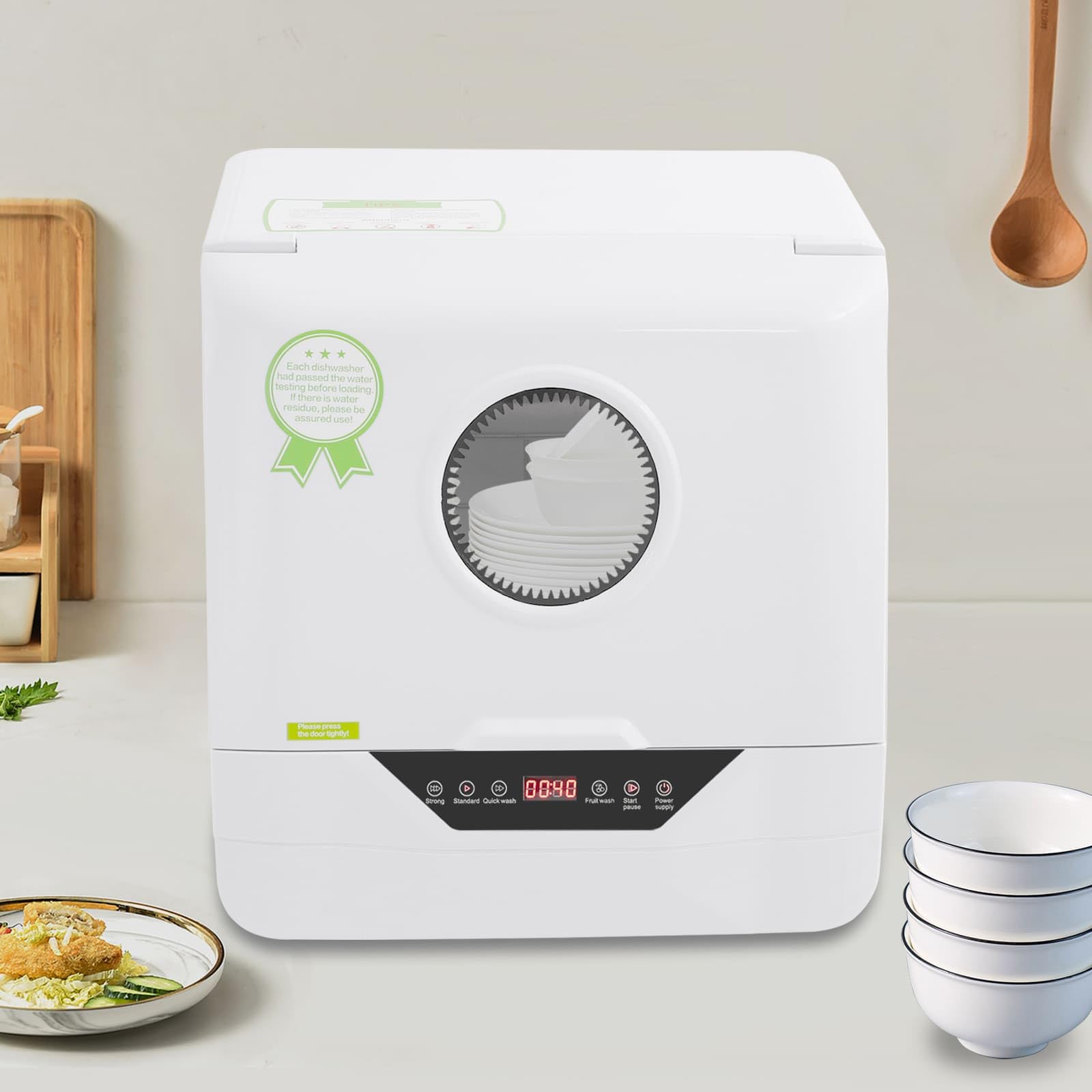 Mini Lavastoviglie da Tavolo, Pulizia Profondo a 360°, 4 Programmi (Intensivo/Standard/Veloce/Frutta), Per Piccole Case/Appartamenti/Roulotte 2-5 Persone