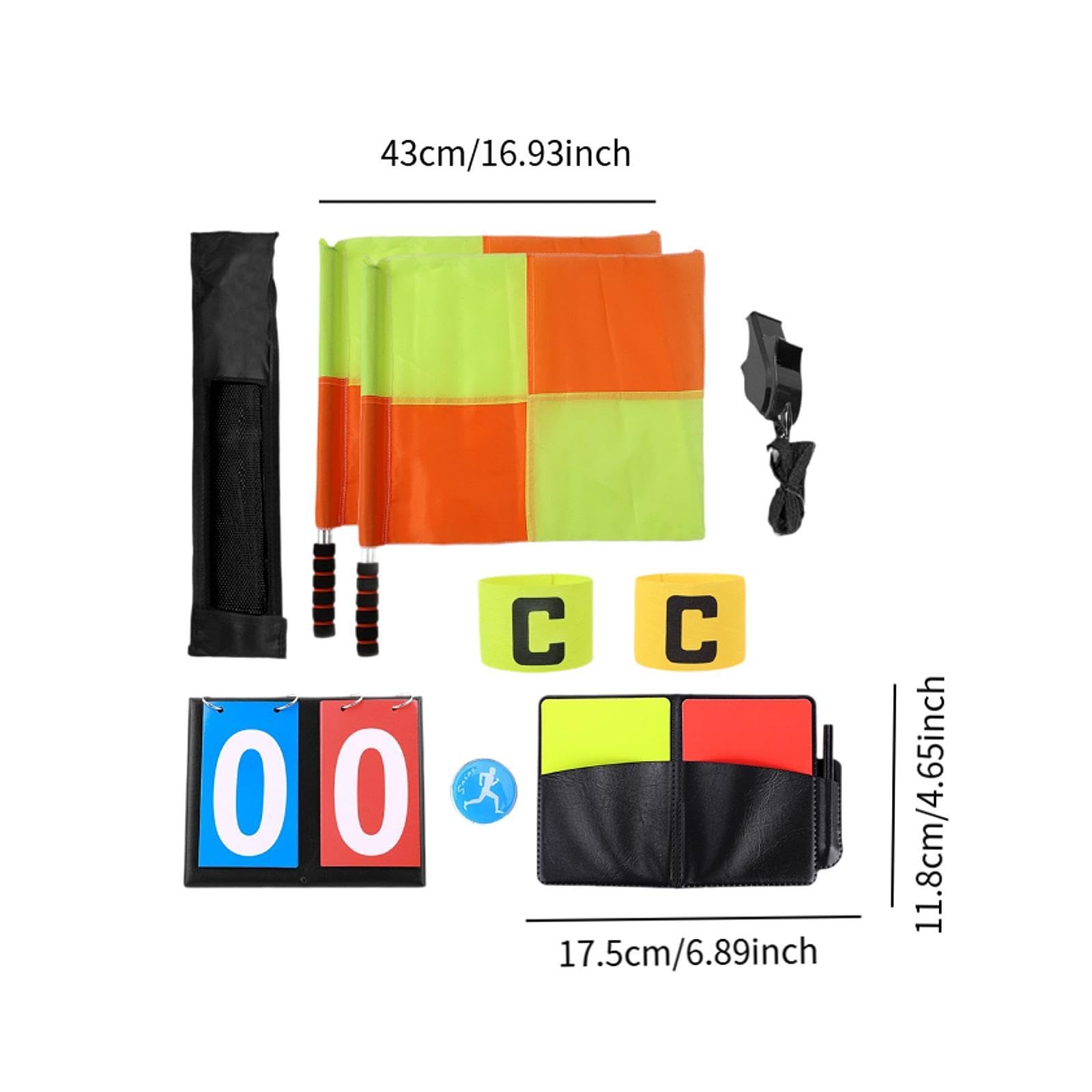 Colaxi Soccer Referee Kit Accessories Portable Referrer Equipment Referee Flag Soccer Ref Flag for Games Competition Football