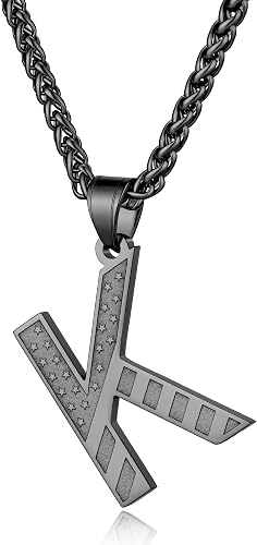 Laeclily Initial Necklace for Men Stainless Steel Pendent Chain Personalized K L