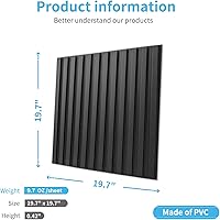 Vista 14 de Art3d Panel de pared de listones, panel texturizado acanalado 3D 12-Azulejos 19.7 x 19.7 pulgadas. - Nogal