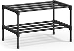 SONGMICS 3-Tier Shoe Rack for Closet, Compact Metal Shoe Organizer Shelf for Entryway, Bedroom, Small Spaces, Stackable, 11.8 x 24.5 x 19.1 Inches, Black ULSA123BH01