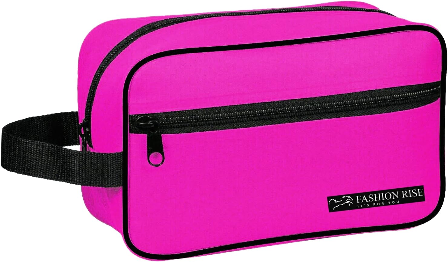 Fashion Rise Toiletry Bag Water-Resistant Nylon Travel Wash Bag Lightweight Dopp Kit for Men and Women (Pink)